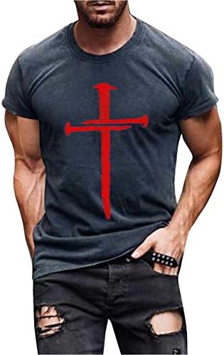 XXBR Asker Uzun Kollu T-Shirt Mens için, Güz Sokak İnanç İsa Çapraz Baskı Egzersiz Atletizm Crewneck Tee Tops