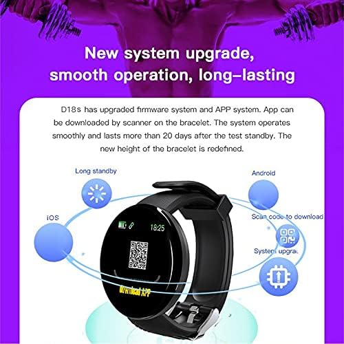 hhscute Akıllı Saat,Android/iOS Telefonlar için Dijital Saat 1.44 inç Ekran Pasometre Su Geçirmez Bluetooth (Kırmızı)