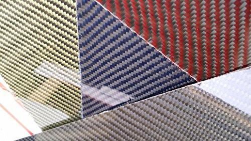 Gerçek Karbon Fiber Kevlar Hibrid Fiberglas Panel Levha Levha 6 x 30 x1 / 32 Tek Taraflı Parlak Sarı