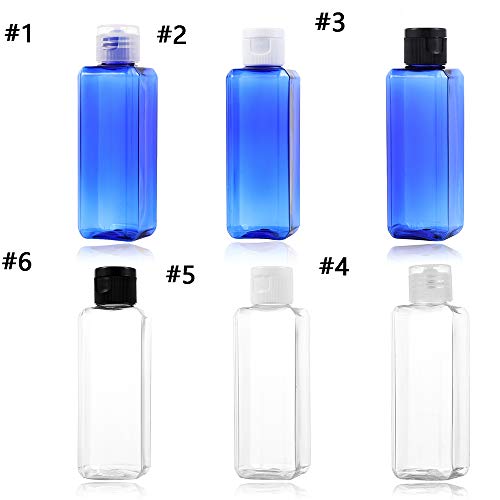 Doldurulabilir Şişeler,Mavi Boş Şeffaf Kozmetik Kavanoz Flip Top Cap Makyaj Sıvı Konteyner (6)