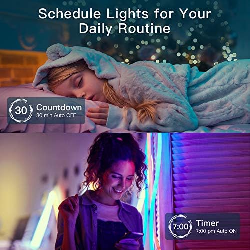 TREATLİFE akıllı Led şerit ışıklar, 16.4 ft renk değiştirme WiFi RGB Led ışıkları TV arka ışık, Alexa ile uyumlu, Google ev