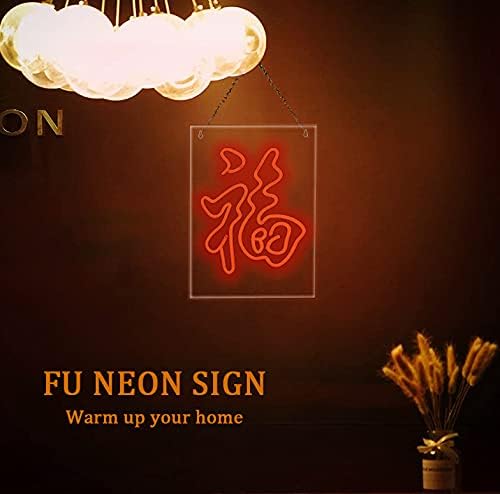 IMEGINA Japon Neon Burcu: Fu Çince Karakter Anlamına Gelir Şans Servet Para Neon ışık Yatak odası Duvar dekor için Light Up