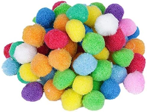 pulabo Renkli Kürk Topları Mini Pompons Elastik Peluş Top DIY Hobi Malzemeleri El Sanatları Kullanımı için Ideal Rastgele Renk