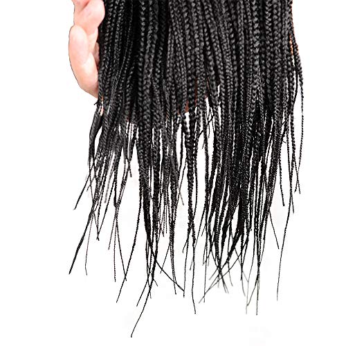 Örgülü Peruk, 30 Saf El Yapımı Mikro Örgülü Düz Sentetik Saç Dantel Ön Peruk ile Babay Saç Kadınlar için