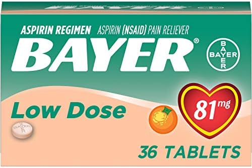 Bayer Çiğnenebilir Düşük Doz Aspirin, 81 mg Tablet, Turuncu 36 ea (6'lı Paket)
