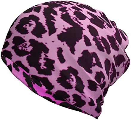 Mor leopar bere şapka erkekler ve kadınlar için türban kafa bandı yumuşak uyku kap boyun ısıtıcı