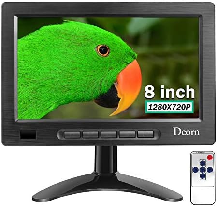 Dcorn 8 İnç Mini Monitör, küçük HDMI Monitör 1280x720 16: 9 IPS Metal Konut Bilgisayar Monitörü Destek HDMI/VGA/AV / BNC Girişi