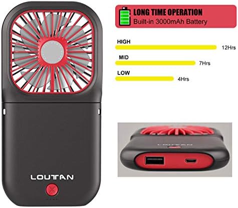 Taşınabilir Mini El Fanı-Ayarlanabilir Hızlı USB Şarj edilebilir Pil Soğutma Fanı-Kapalı Açık Seyahat için Acil Cep Telefonu