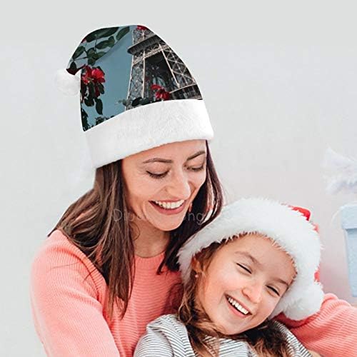 Noel Santa Şapka, Paris Eyfel Kulesi Noel Tatil Şapka Yetişkinler için, Unisex Konfor Noel Şapkalar için Yeni Yıl Şenlikli