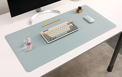 DeskPaw Çift Taraflı Deri Masa Pedi, Dizüstü Bilgisayar için Kurutma Kağıdı, Mouse Pad, Yazma, Çizim, Sanat ve Zanaat Mat (Mavi