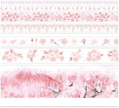 7 Pc Romantik Sakura Okyanus Yıldız Washi Bant Dekoratif DIY yapışkan Bantlar için Sanat ve El Sanatları, Etiketleme veya Kodlama