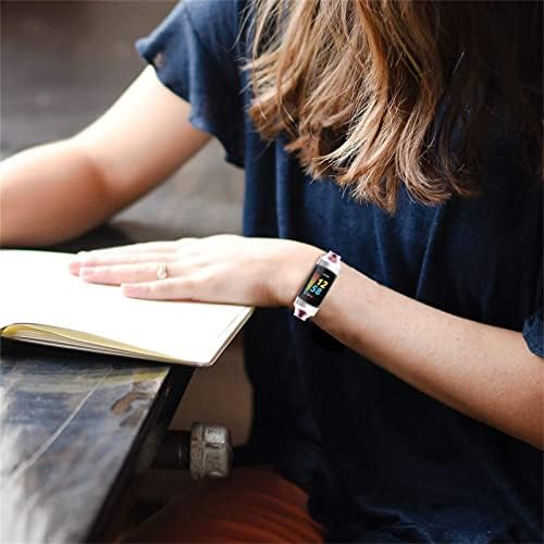 Fitbit Şarj 5 için FFENFEI Yedek Bantları, Deri Bilezik Kordonlu Saat Retro Tarzı Spor saat Kayışı Bilezik Ayarlanabilir Yedek
