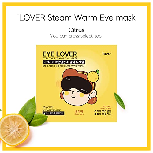Uyku için İlover Göz Maskesi Narenciye Kokusu 10 Sayfalık Sıcak Buhar, Seyahat, Rahatlama ve Yorgunluk Anında Isınan Göz yaralanmalarına