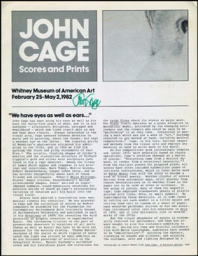 Cage, John. (1912-1992): JOHN CAGE: SKORLAR VE BASKILAR - İmzalı 1982 Whitney Müzesi Kataloğu