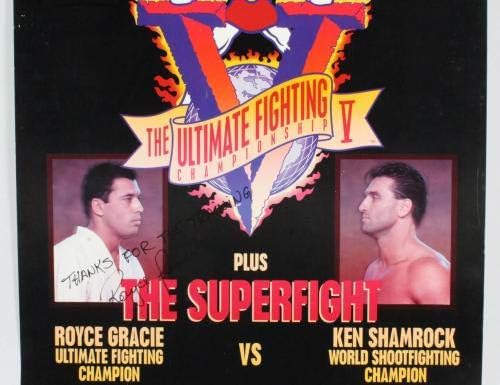 Royce Gracie İmzalı Poster UFC 5 SEG-COA JSA İmzalı UFC Etkinlik Posteri