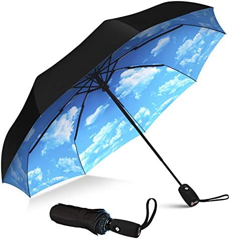 Püskürtmek Şemsiye Rüzgar Geçirmez Seyahat Şemsiye-Kompakt, hafif, Otomatik, Güçlü ve Taşınabilir-Rüzgara Dayanıklı, Küçük