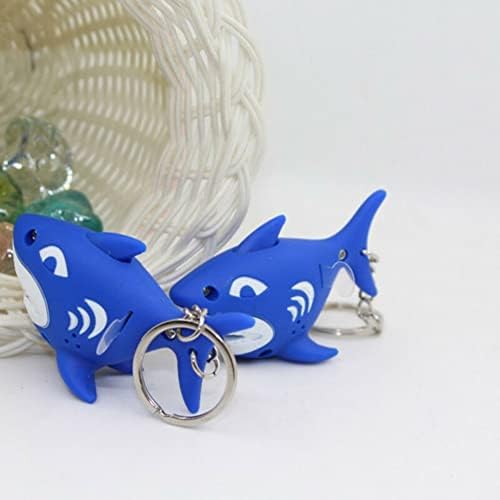 KALP hoparlör köpekbalığı hayvan kolye LED ışık ses Mini meşale Anahtarlık anahtar tutucu çanta