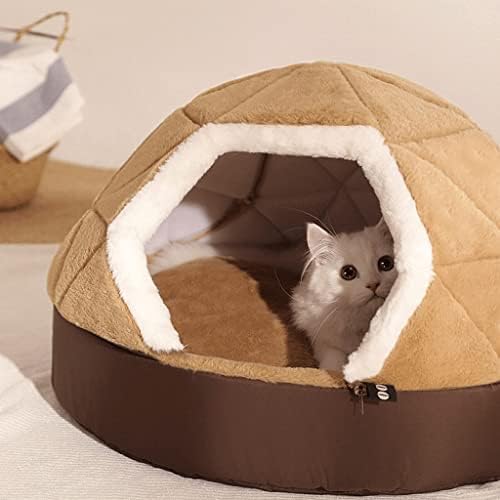 pet Yatak Yatak Mağara Yatak Kediler ve Köpekler için, Kedi Kulübesi / Kapalı Kedi Yatak Mağaralar ile Çıkarılabilir Yıkanabilir