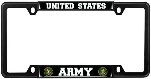 Amerika Birleşik Devletleri Ordusu Kubbeli Ismarlama Kişiselleştirilmiş Dar (İnce) Üst 4 Delikli Metal Araba Plaka Çerçevesi