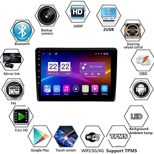 KNHG Android Araba Stereo ile Uyumlu Hyun-Dai H1 2010 2011 2012 2 Din Radyo GPS Navigasyon IPS Dokunmatik Ekran Multimedya