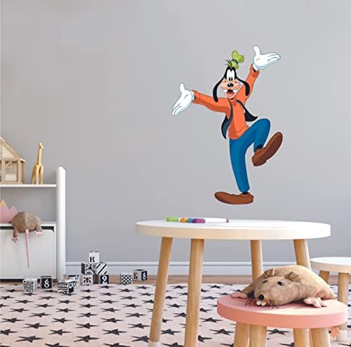 Goofy-Renkli Çocuk Kreş Yatak Odası Goofy Köpek Karikatür Dekor Çıkarılabilir Vinil Duvar Çıkartması-Ev Aile Odası Ikonik Köpek
