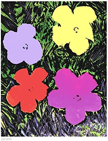 Andy Warhol İmzalı ve Elle Numaralandırılmış Sınırlı Sayıda Litograf Baskı, Çiçekler (Çerçevesiz)