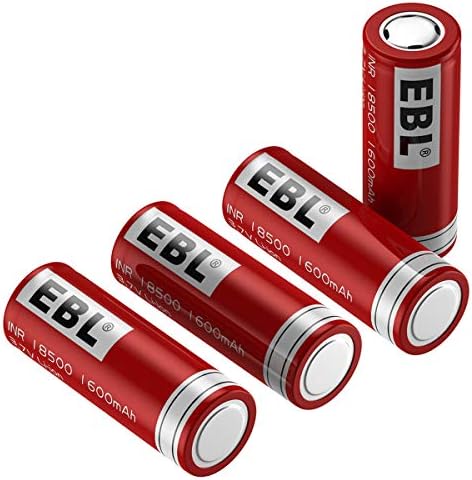 EBL 18500 şarj edilebilir piller 3.7 V 1600 mAh Düz üst Piller için el feneri, güneş bahçe ışık, 4 Paketi