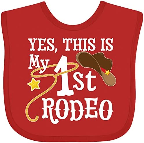 Inktastic Evet, Bu Benim 1. Kırmızı Bantlı Rodeo Kovboy Şapkam, Kement Bebek Önlüğü