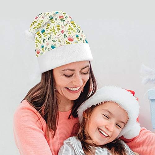 Noel Santa Şapka, Çiçek Çiçekler Bitkiler Noel Tatil Şapka Yetişkinler için, Unisex Konfor Noel Şapkalar için Yeni Yıl Şenlikli