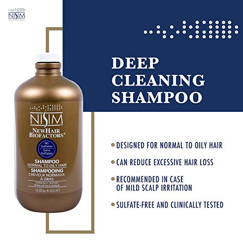 Normal ve Yağlı Saçlar için NİSİM NewHair BioFactors Şampuanı-Aşırı Saç Dökülmesini Kontrol Eden Derin Temizlik Şampuanı (33