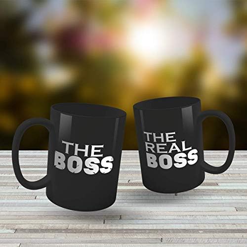 Komik çiftler kahve kupa-2 paket seti-Patron, gerçek patron-Komik çift kupalar-Komik yetişkinler kupalar-Sevgililer günü kupa