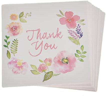 50 adet Pembe Çiçek Mini Kart Küçük Hediye Kartı Yazılabilir Kart 6x6 cm Dekorasyon Kartı Arkadaşlar için