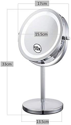 Kozmetik Ayna LED ışıklı Ayna Continental Çift Taraflı 360 Derece Döndür 10x Büyüteç