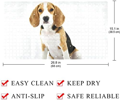 Exıaquyangt Küvet Duş Mat Kaymaz Güzel Oturan Köpek Küvet Paspaslar Vantuz ve Drenaj Delikleri ile Banyo Yumuşak Showermat