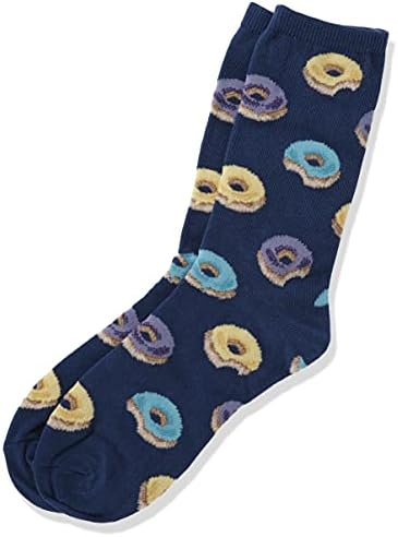 Hot Sox Erkek Çocuk Büyük Gıda Yeniliği Rahat Mürettebat Çorapları, Koyu Mavi, 10-13 (S / M)