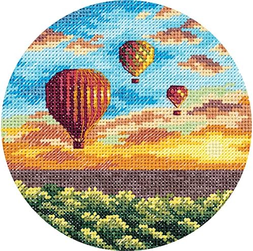 PANNA-Sayılan Çapraz Dikiş Kiti-günbatımında hava balonları-PS-7059 - 16 Sayısı-Aida-4,72 x 4,72 inç - DIY kiti