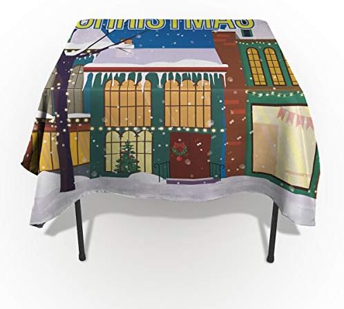 Royalreal Pamuk Keten Masa Örtüsü için Dikdörtgen Masa 60x120 inç Toz Geçirmez Tablecover için Mutfak Yemek Açık ve Kapalı