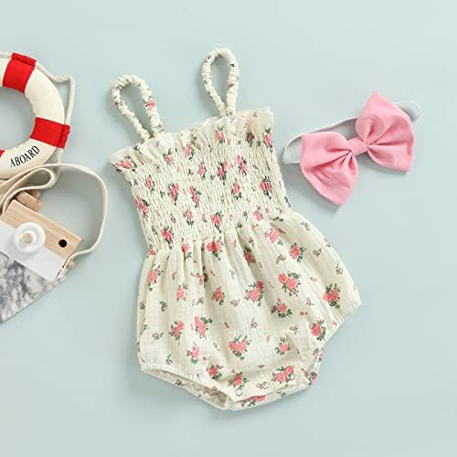 Yenidoğan Bebek Bebek Kız Kolsuz Çiçek Romper Halter Bodysuit Tulum Tek Parça Kıyafet Yaz Giysileri