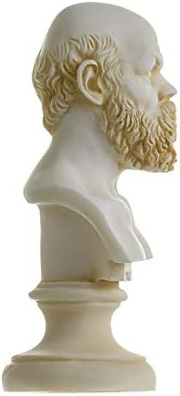 Yunan Filozof Sokrates Büstü Kaymaktaşı Heykeli Heykel Atina Akademisi 5.9 İnç Altın Sesi