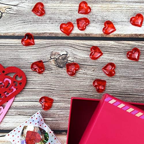 10.6 OZ Yakl.150 pcs sevgililer Günü Kırmızı Akrilik Kalp Vazo Dolgu Kristaller Taşlar Rhinestones için anneler Günü DIY Masa