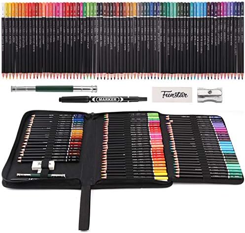 76 adet Renkli Kalem Seti ile 72 Çok Renkli Sanat Çizim Kalemleri Boyama Kitapları için, Sanatçı Kalem Seti, Premium Sanatçı