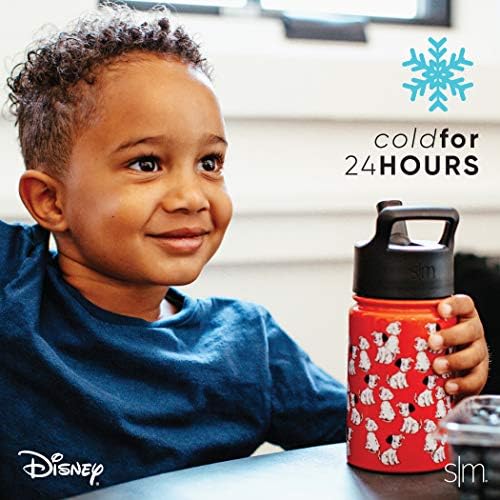 Basit Modern 10 oz Disney Zirvesi Çocuk Su Şişesi Saman kapaklı termos-Bulaşık makinesinde Yıkanabilir Vakum Yalıtımlı Çift