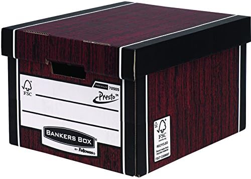 Fellowes Bankers Box Premium 725 Klasik Saklama Kutusu-Woodgrain, 10'lu Paket
