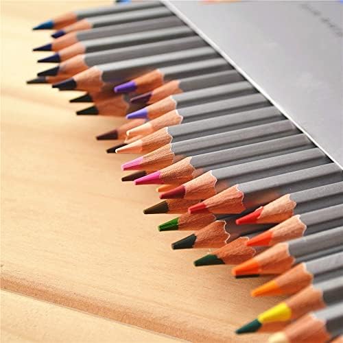 ZHGYD Ahşap Renkli Kalemler 72 Yağ Karton Demir Kutu Profesyonel Çizim Kalemler Kroki Sanat Okul Malzemeleri ıçin (Renk: Bir,