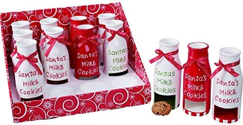 2 Set Kırmızı Süt ve Kurabiye Kupa Noel Dekorları 15