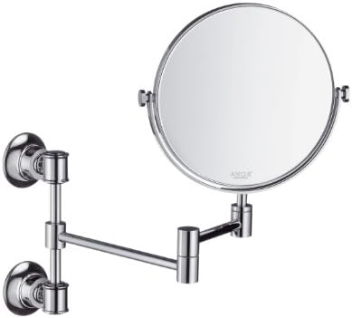 AXOR Tıraş Aynası Kolay Kurulum Fırçalanmış Nikelde 12 inç Klasik Aksesuarlar, 42090820