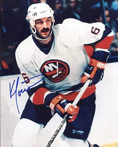 Ken Morrow (Hockey HOF) İmzalı / Orijinal İmzalı 8x10 Fotoğraf w/the New York Islanders - 1980'lerde 4 Stanley Kupası
