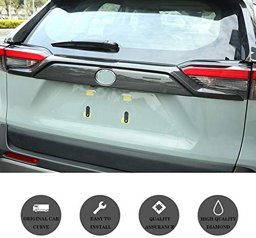 OBL Arka Bagaj Kapağı Kalıp Kapak Trim ıçin 2019-2020 Toyota RAV4 Grand / Hibrid Araba Aksesuarları ABS Plastik İmitasyon Karbon