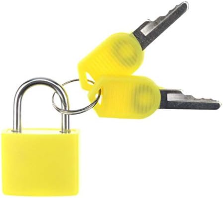 Bonarty Mini Anahtarlı Güvenlik Asma Kilit Güvenli Bagaj Kilidi Bavul Seyahat Alet Kutusu Kasa-Sarı
