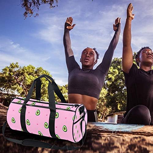 AISSO spor çantası için Kadın Erkek Avokado Meyve Ve Kalpler Spor Spor Tote Çanta Hafta Sonu Gecede seyahat Çantası Açık Bagaj